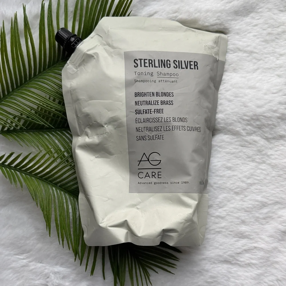 NEW AG Haircare Sterling Silver Toning Shampoo Brightens Blondes Refill 1L